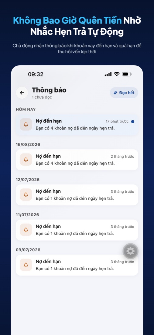 Lenote: Không bao giờ quên tiền nhờ nhắc hạn trả tự động